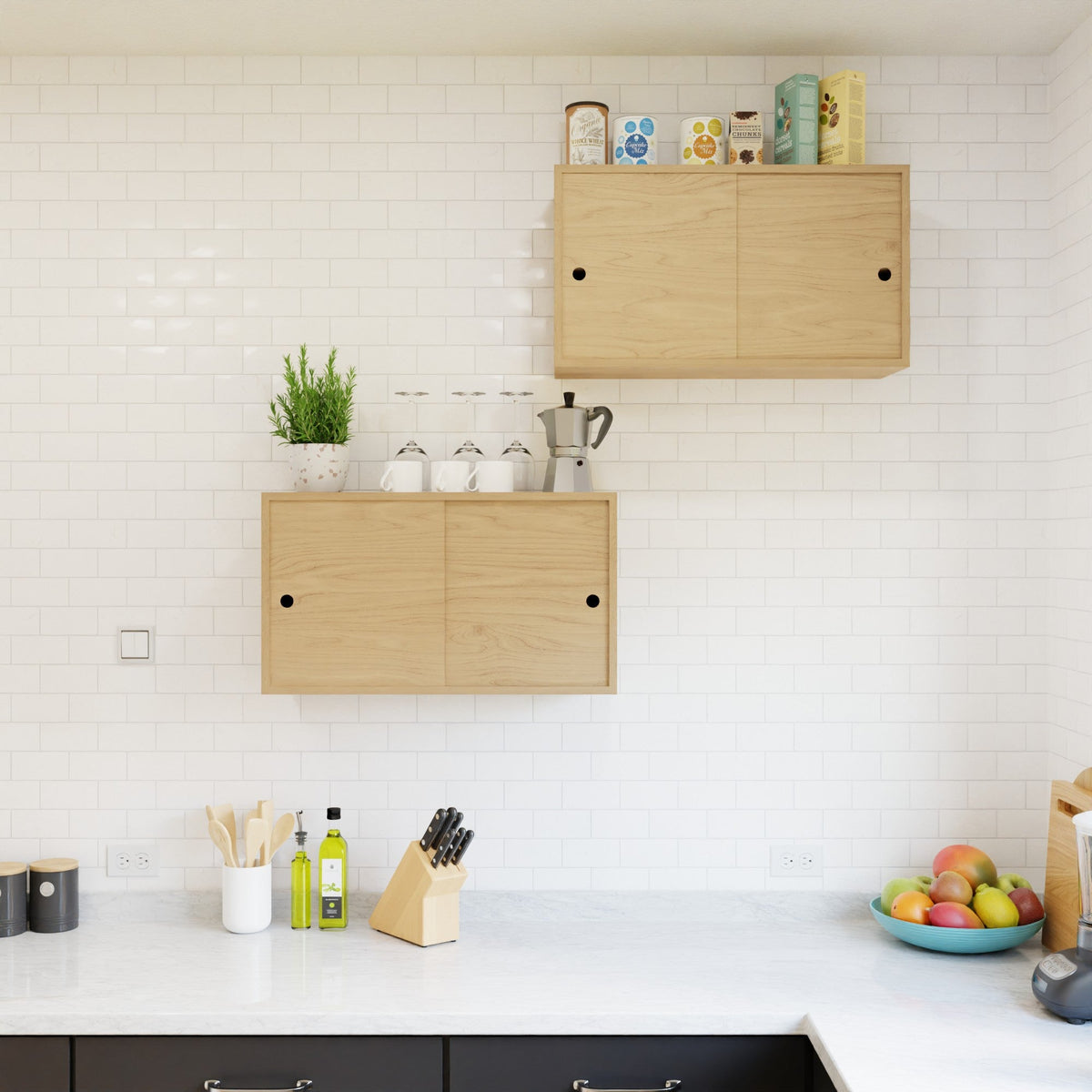 Walnut Cupboard with Shelf and Sliding Doors – Krovel Furniture Co.