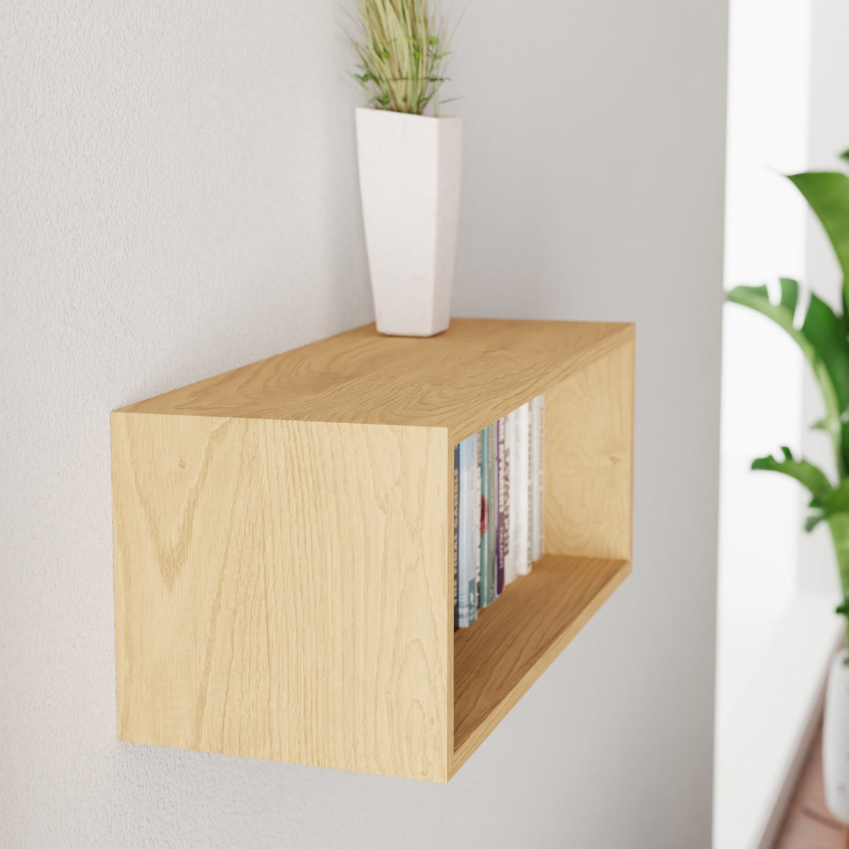 Solid Maple Floating Bookshelf Krovel Furniture Co.