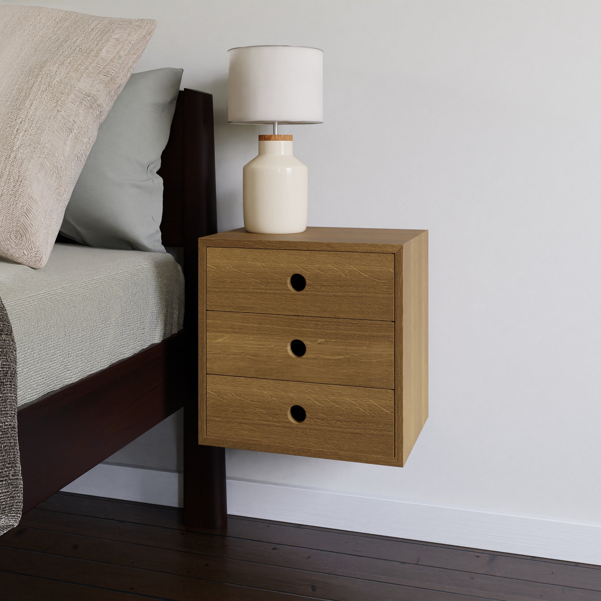 White Oak Triple Tall Nightstand - Krøvel Furniture Co. Handmade in Maine