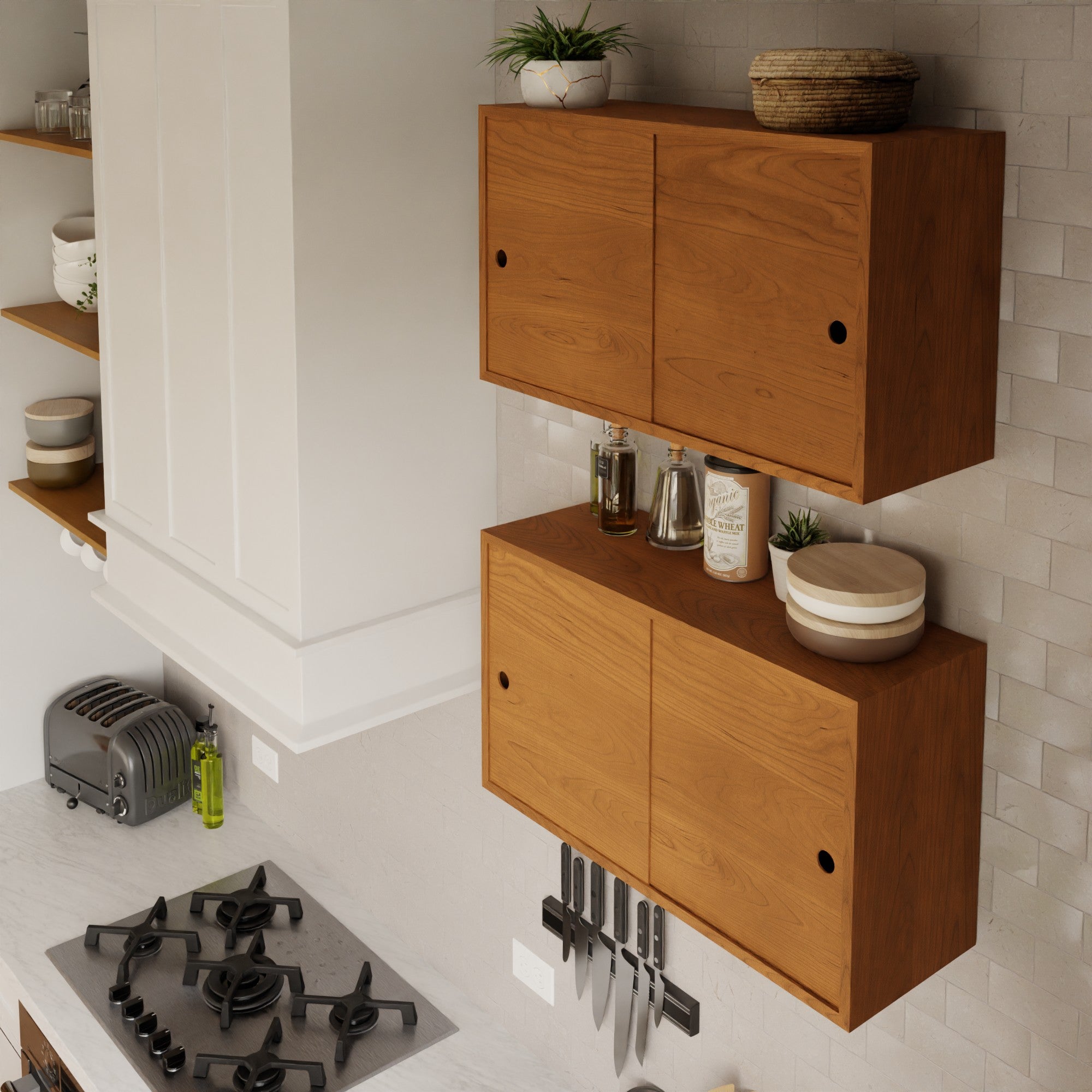 Walnut Floating Storage Cabinet – Krovel Furniture Co.