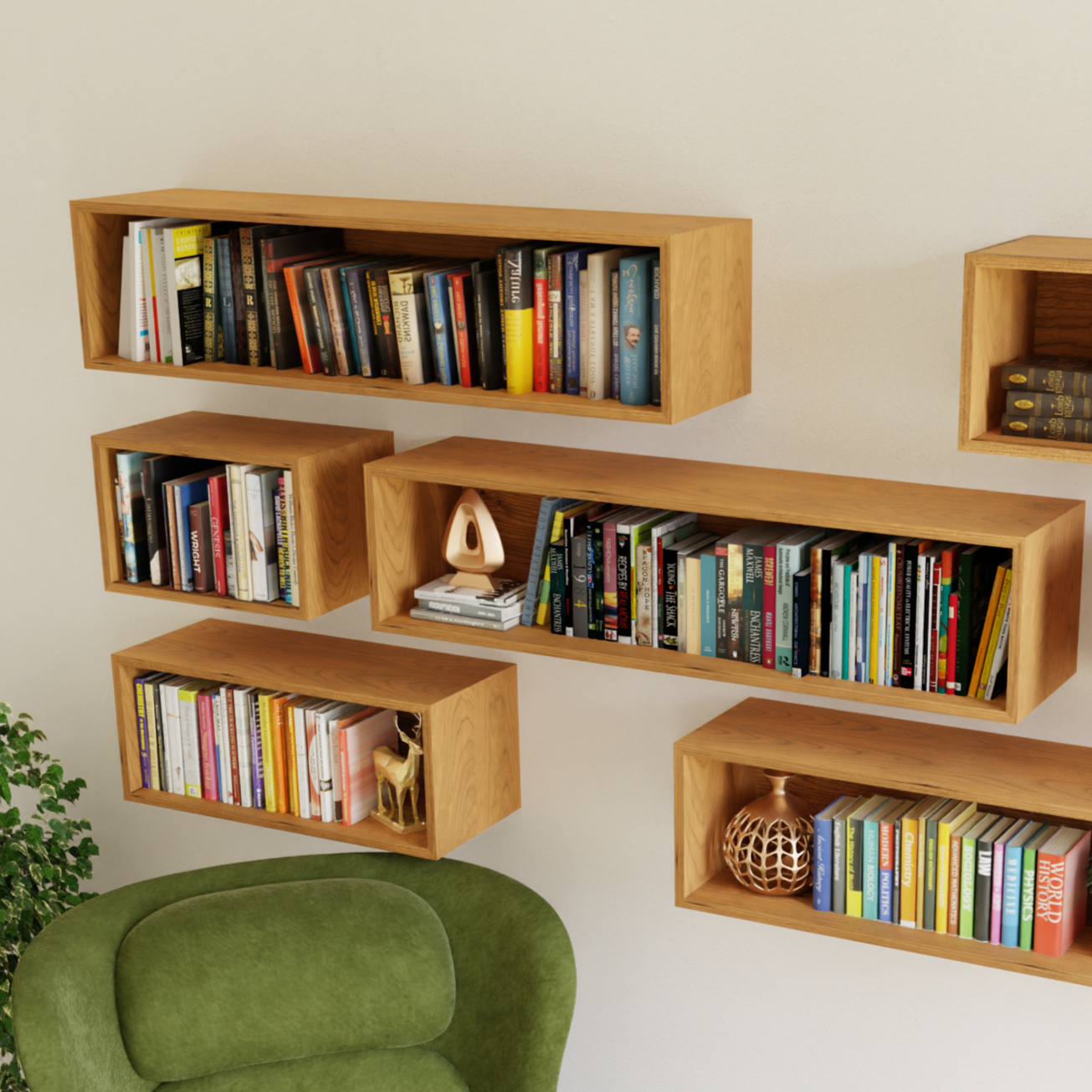 Cherry Floating Bookshelf – Krovel Furniture Co.