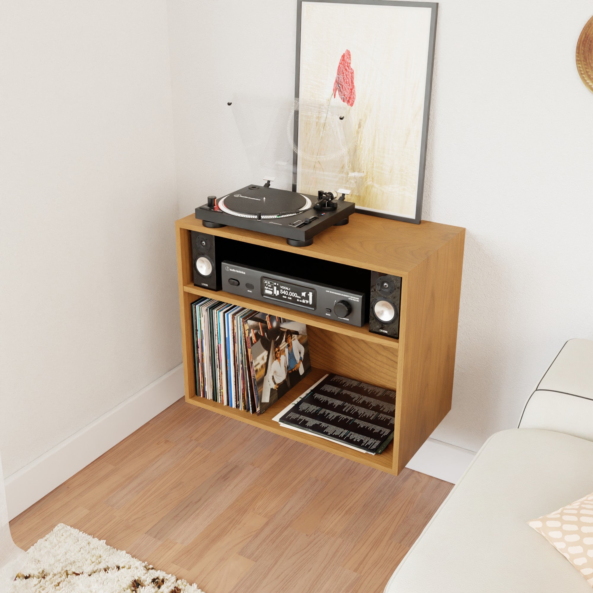 Cherry Record Storage / Stereo Cabinet - Krøvel Furniture Co. Handmade in Maine