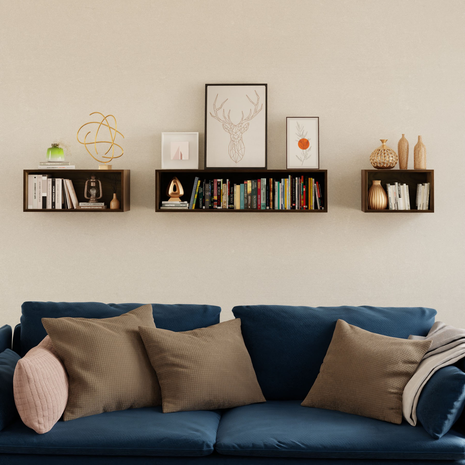 Floating Bookshelf in Walnut - Krovel Handmade in Maine