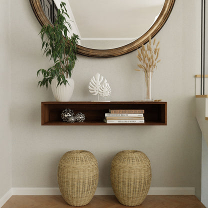 Floating Console Table in Walnut - Krovel Handmade in Maine