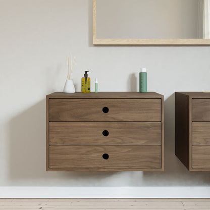 Floating Dresser in Walnut - Krovel Handmade in Maine