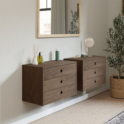 Floating Dresser in Walnut - Krovel Handmade in Maine