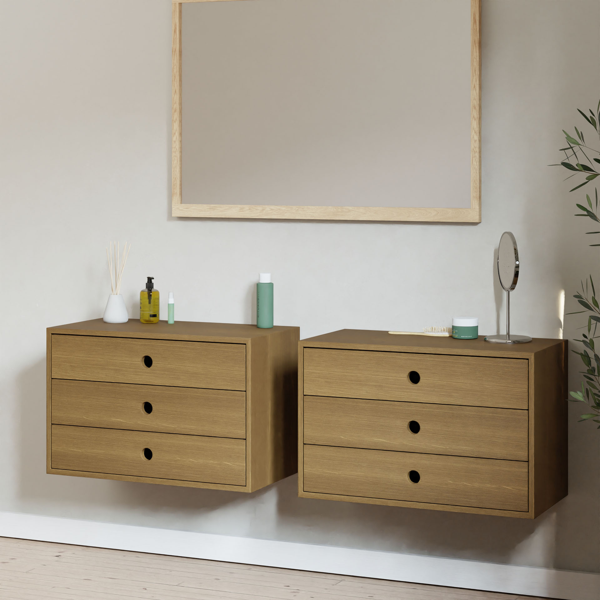 Floating Dresser in White Oak - Krovel Handmade in Maine