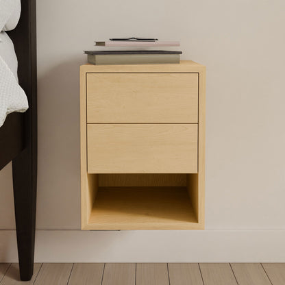 Floating Nightstand in Maple - Krovel Handmade in Maine 