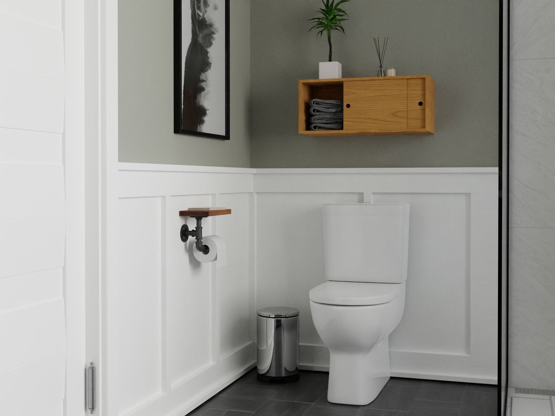 Floating Storage Cabinet in Cherry - Krovel Handmade in Maine