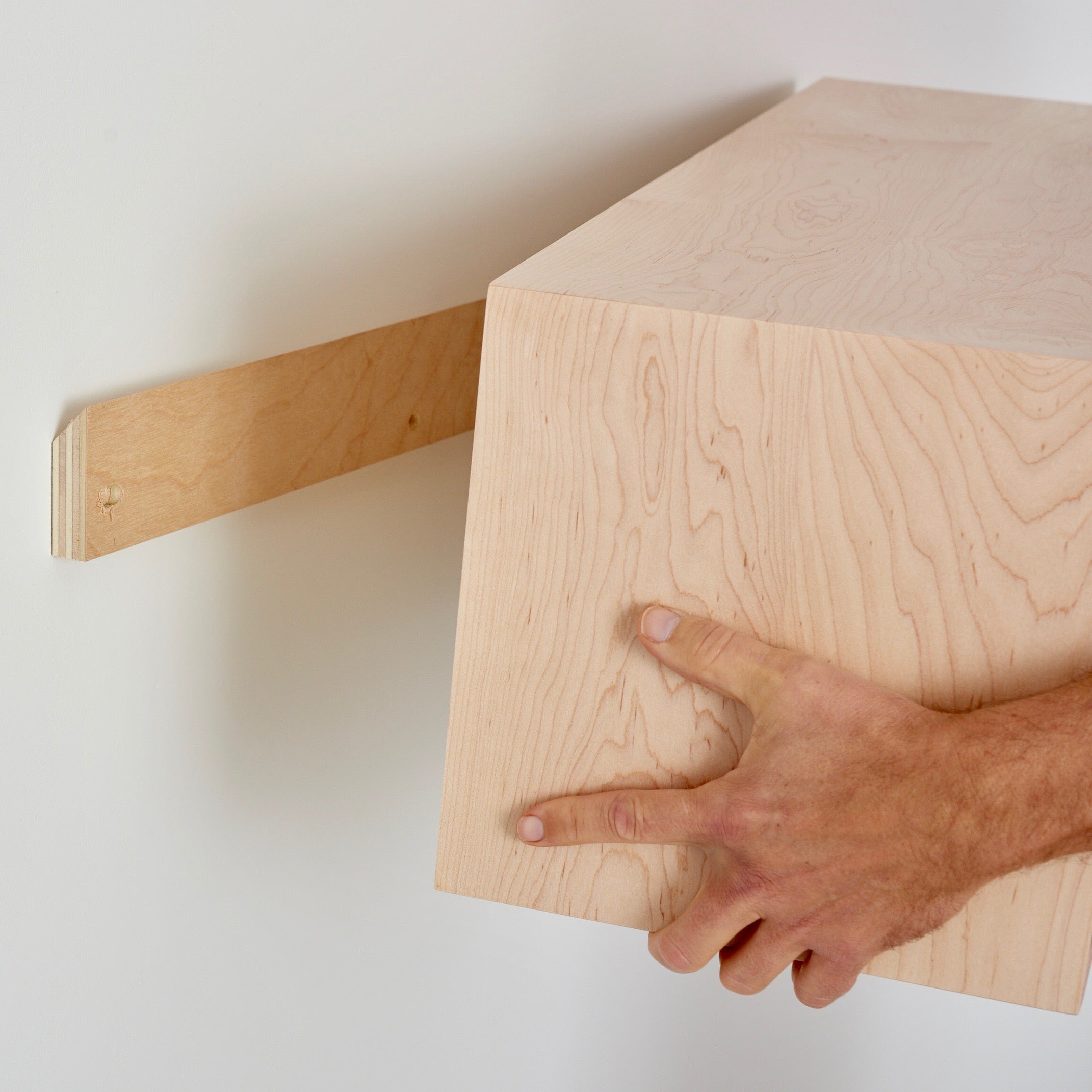 Floating Storage Cabinet in Maple - Krovel Handmade in Maine