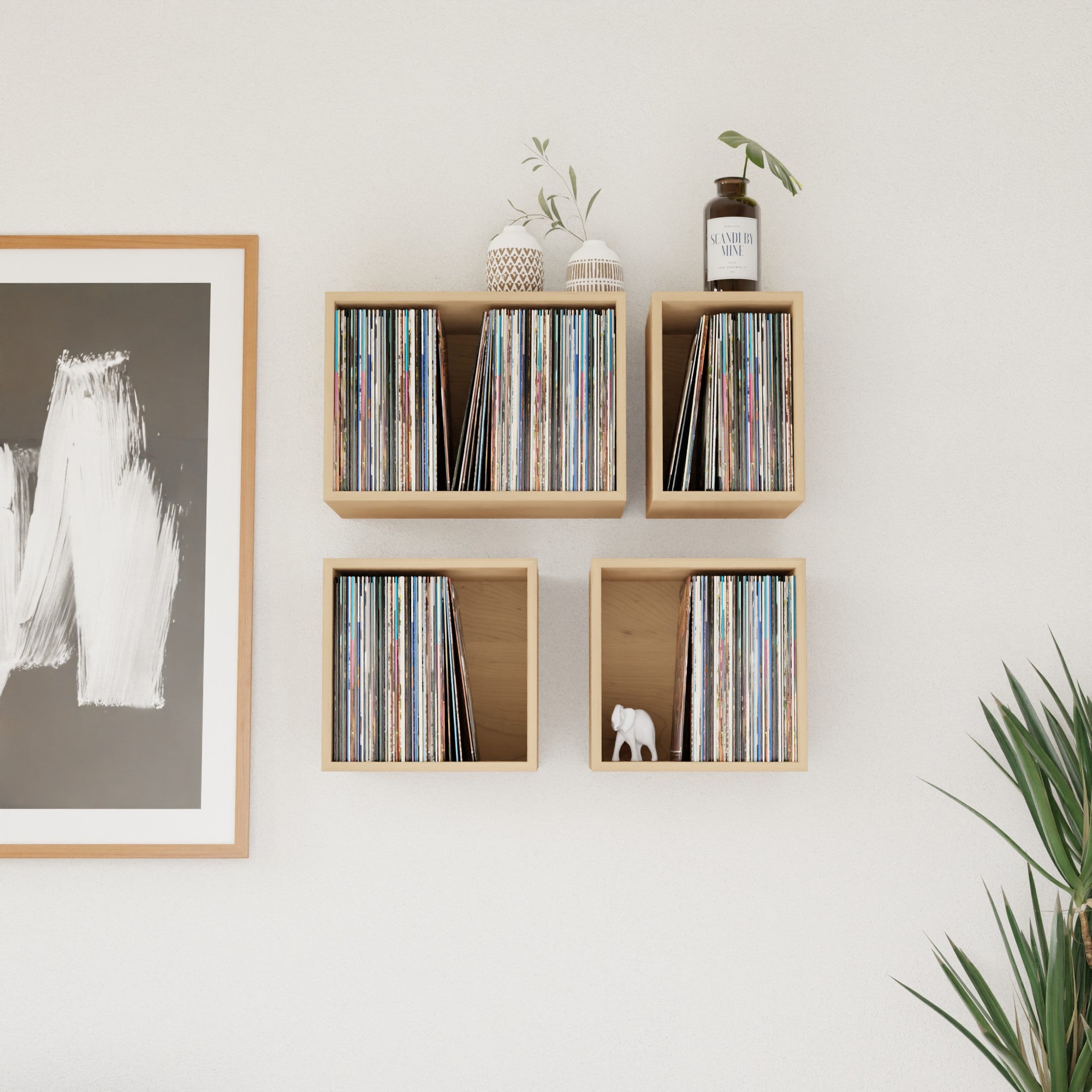 Maple Record Storage Shelves - Krøvel Furniture Co. Handmade in Maine