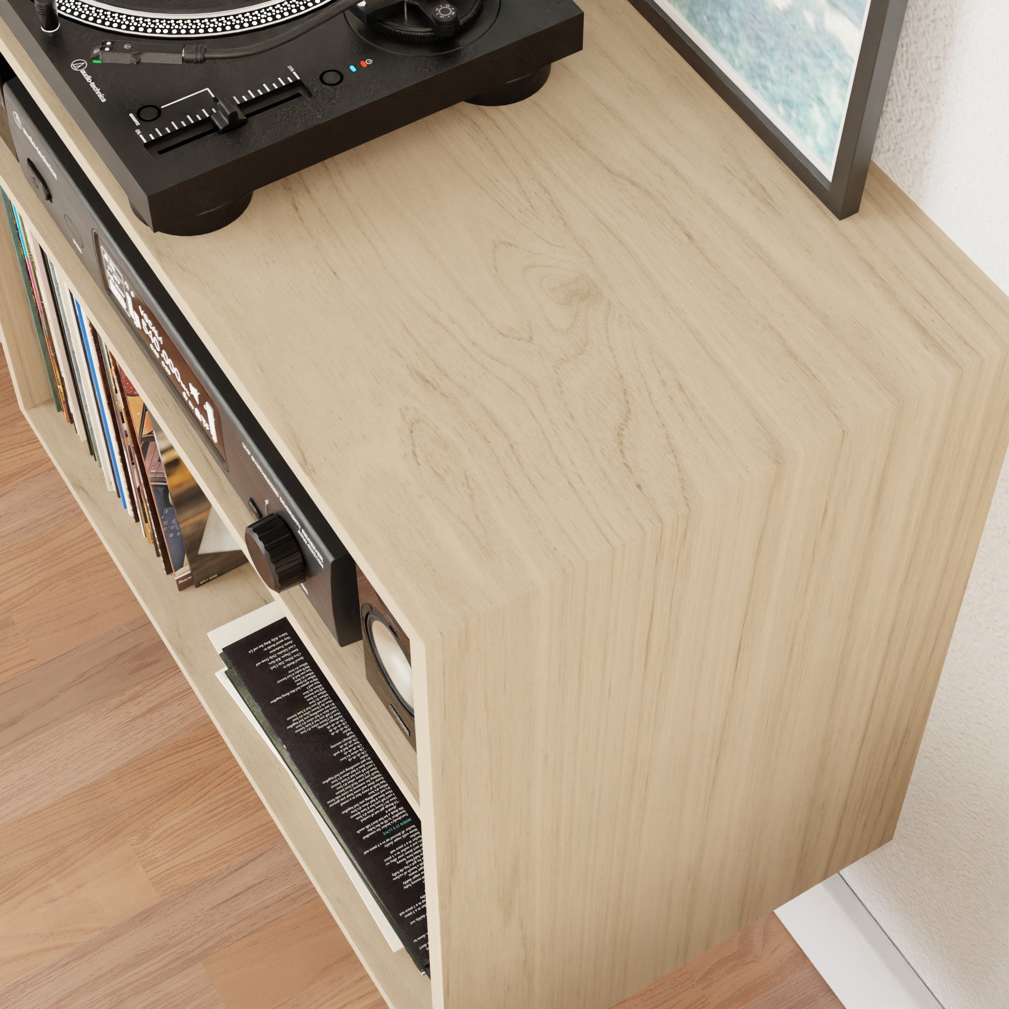 Maple Record Storage / Stereo Cabinet - Krøvel Furniture Co. Handmade in Maine