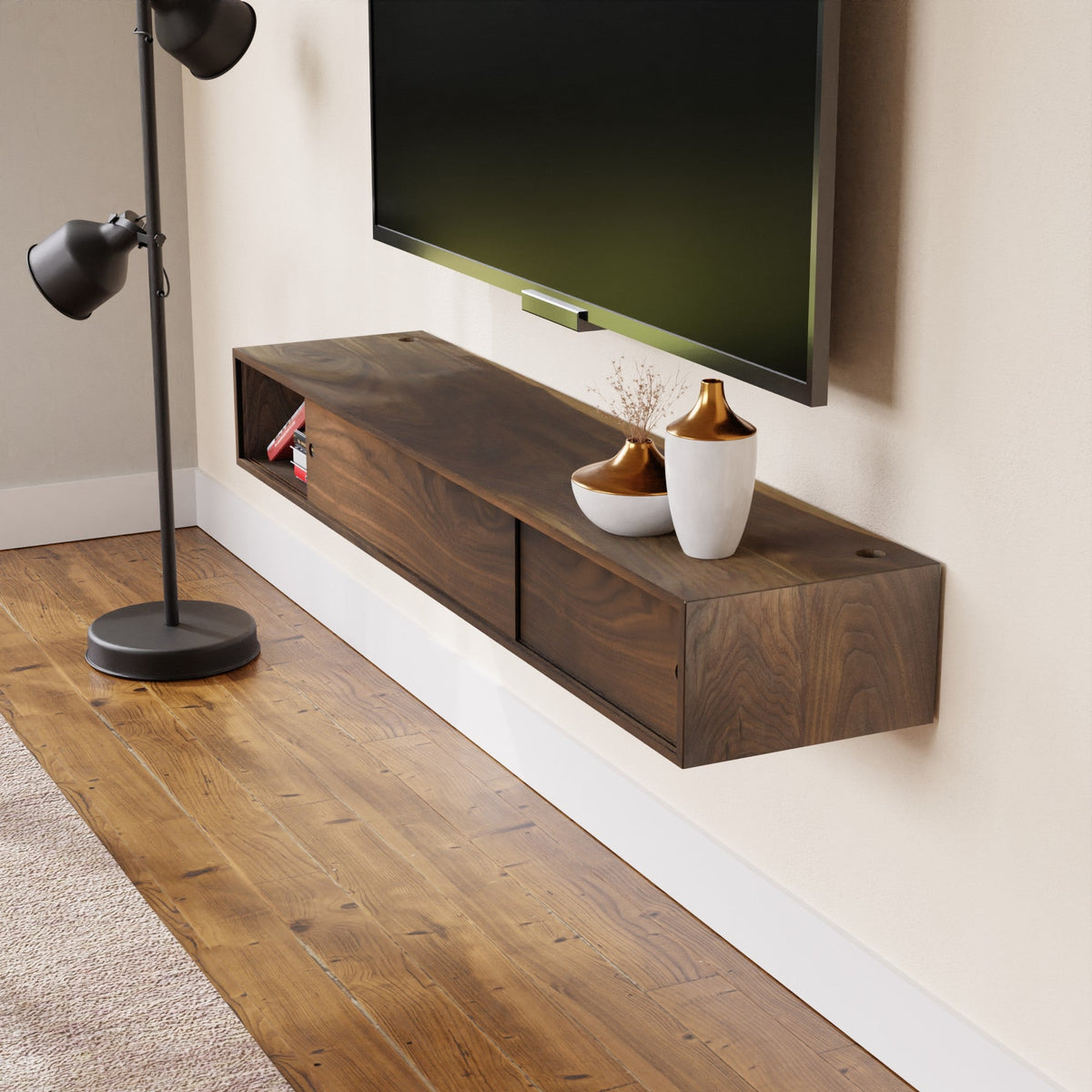 Walnut Media Console Krovel Furniture Co.