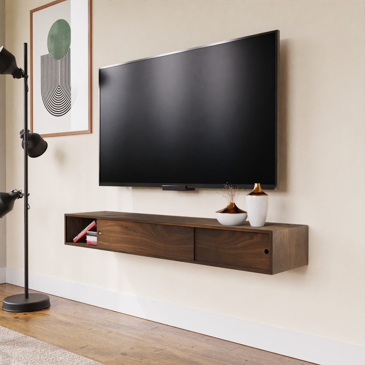 Walnut Media Console Krovel Furniture Co.