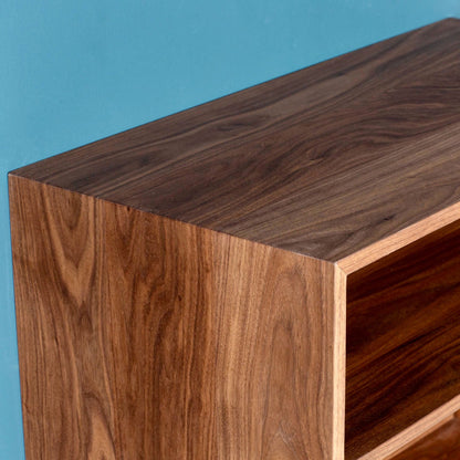 Record and Stereo Storage Cabinet in Walnut - Krovel Handmade in Maine