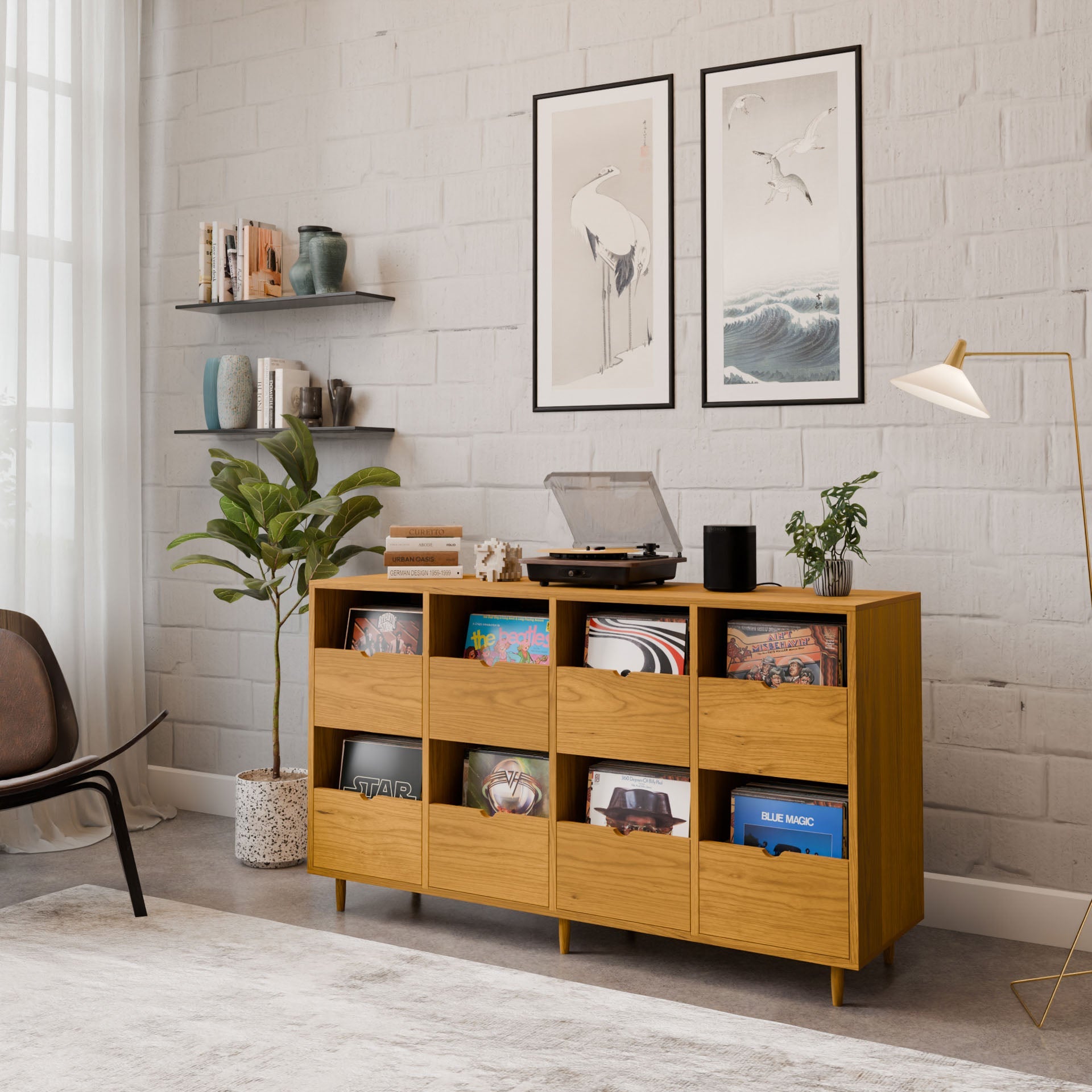 Record Credenza in Cherry - Krovel Handmade in Maine#configuration_eight-drawer