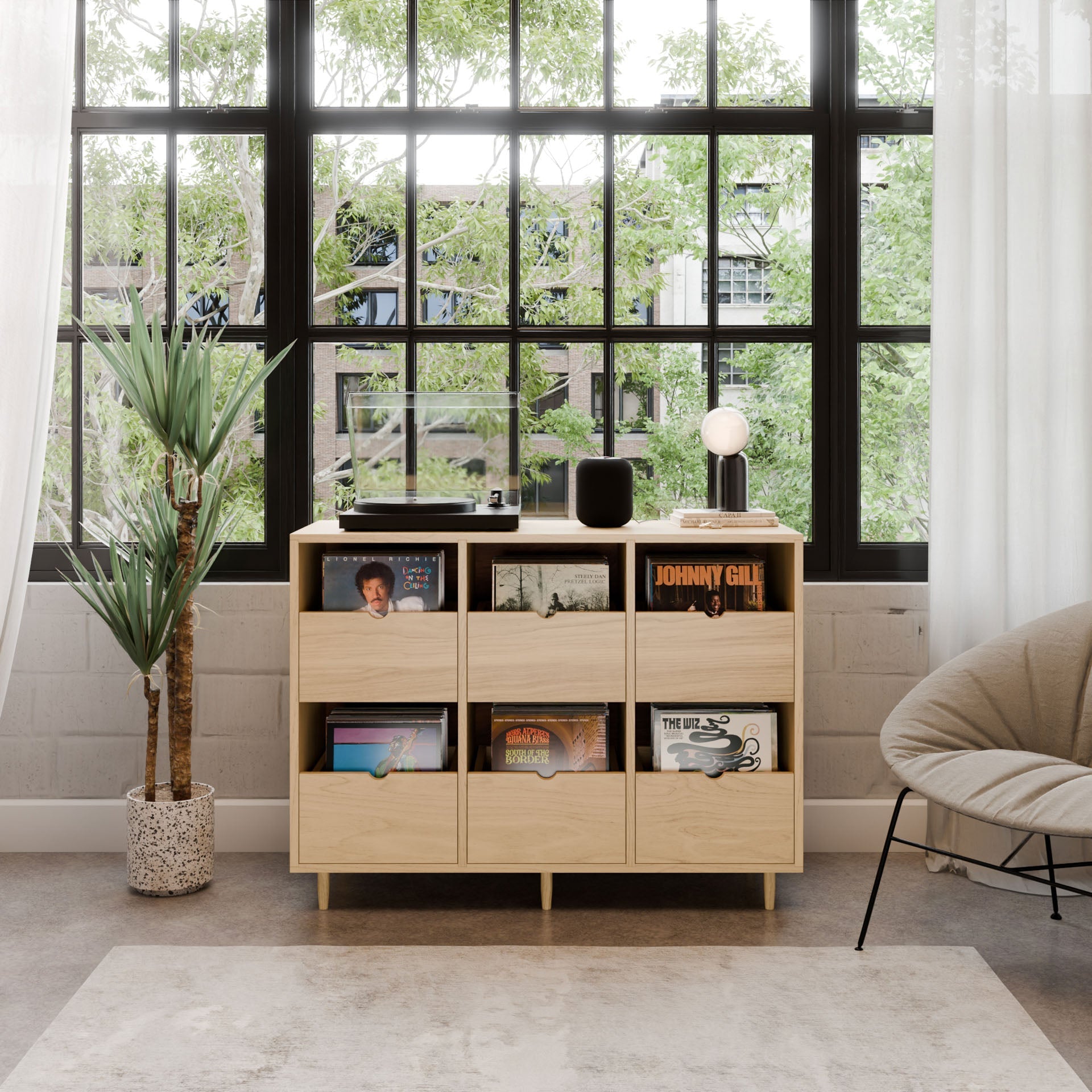 Record Credenza in Maple - Krovel Handmade in Maine#configuration_six-drawer