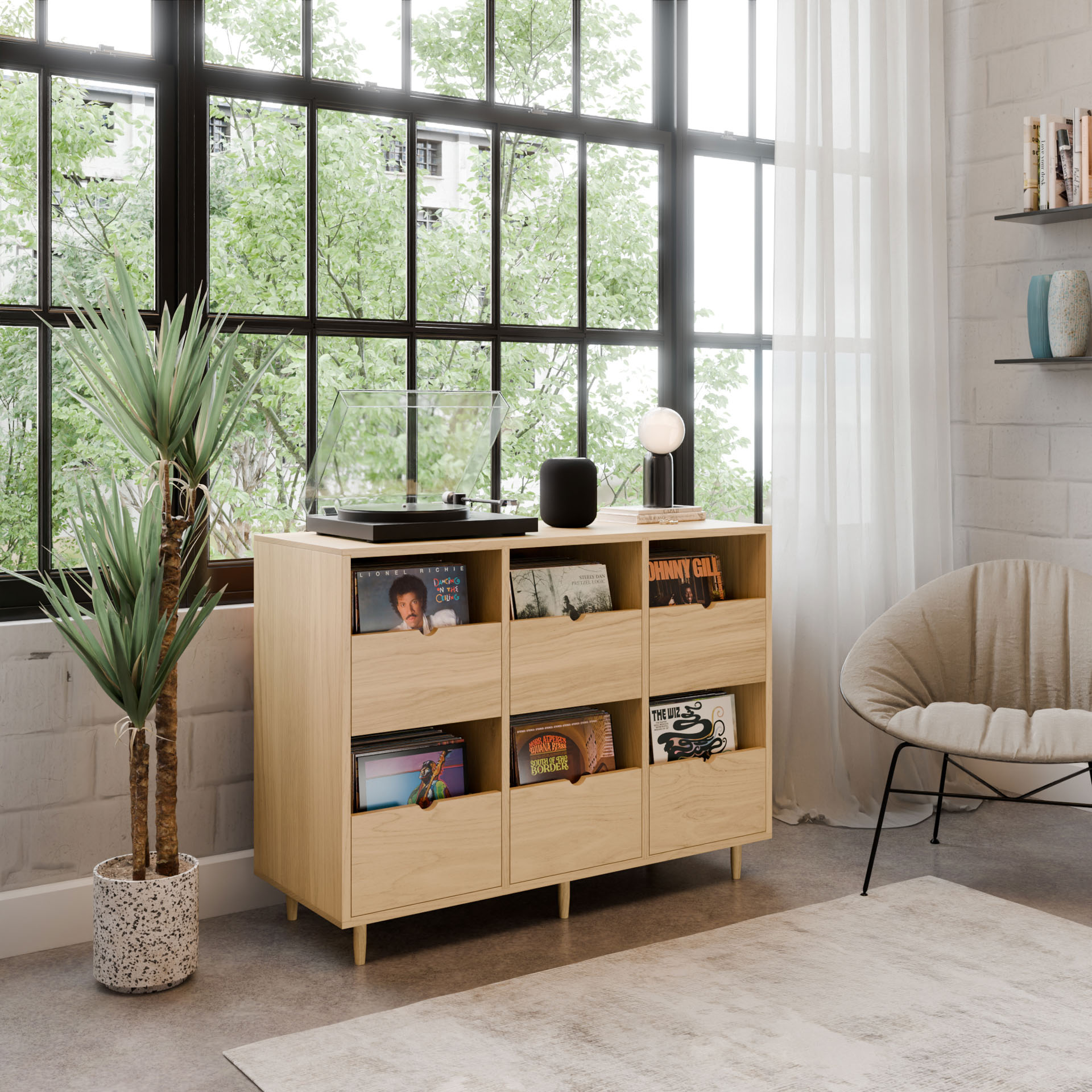 Record Credenza in Maple - Krovel Handmade in Maine#configuration_six-drawer