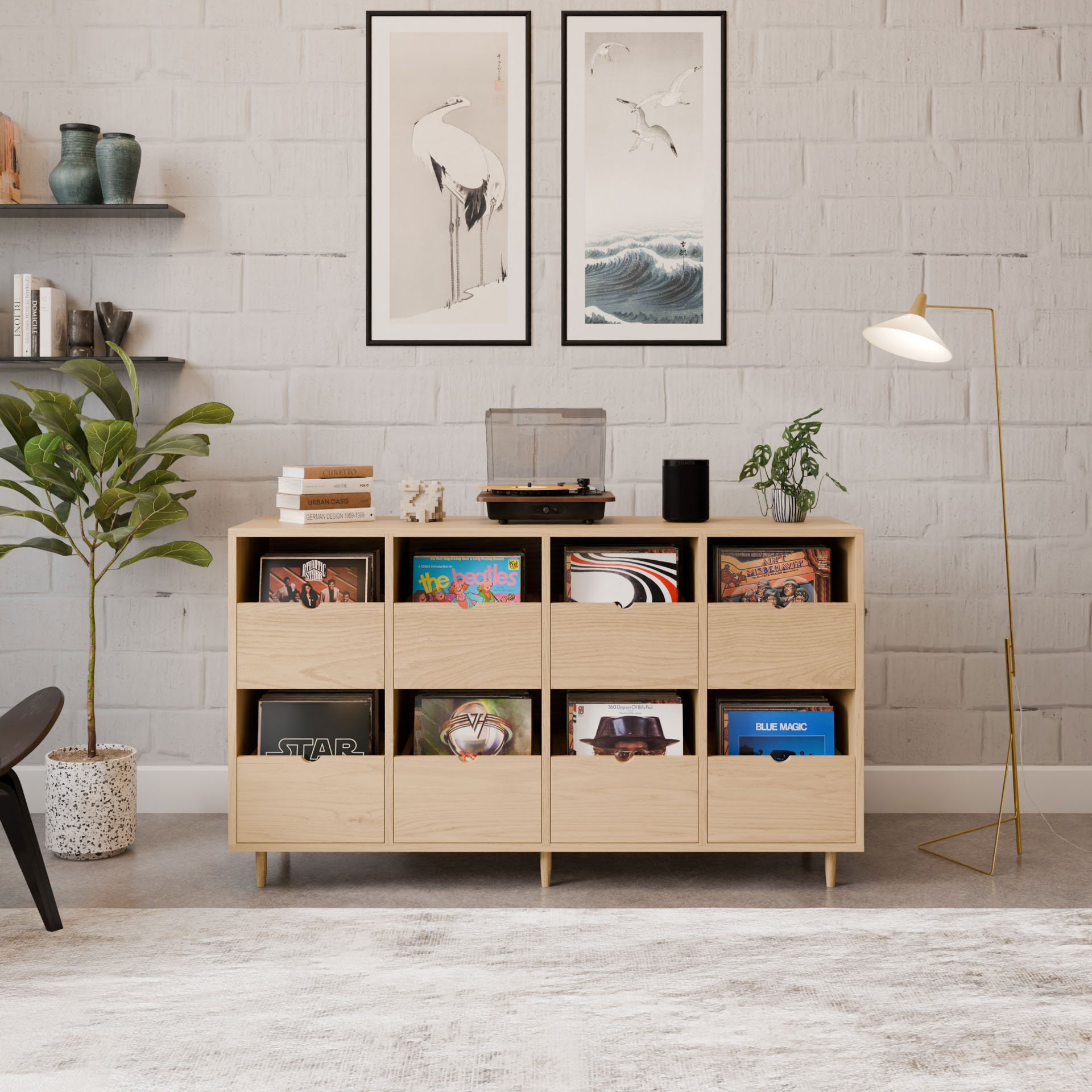 Record Credenza in Maple - Krovel Handmade in Maine#configuration_eight-drawer