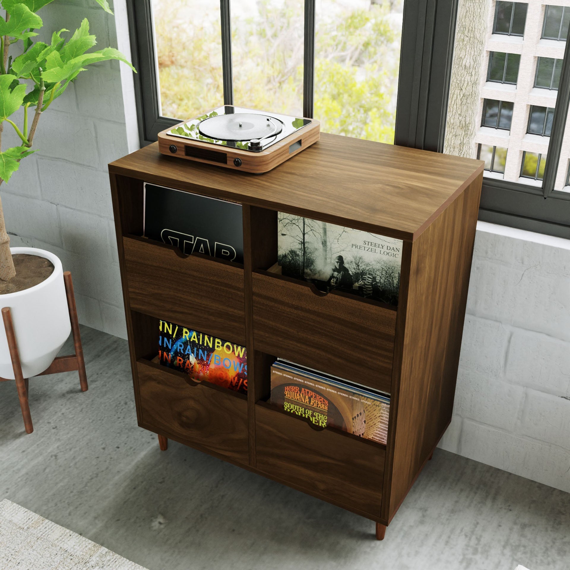 Record Credenza in Walnut - Krovel Handmade in Maine