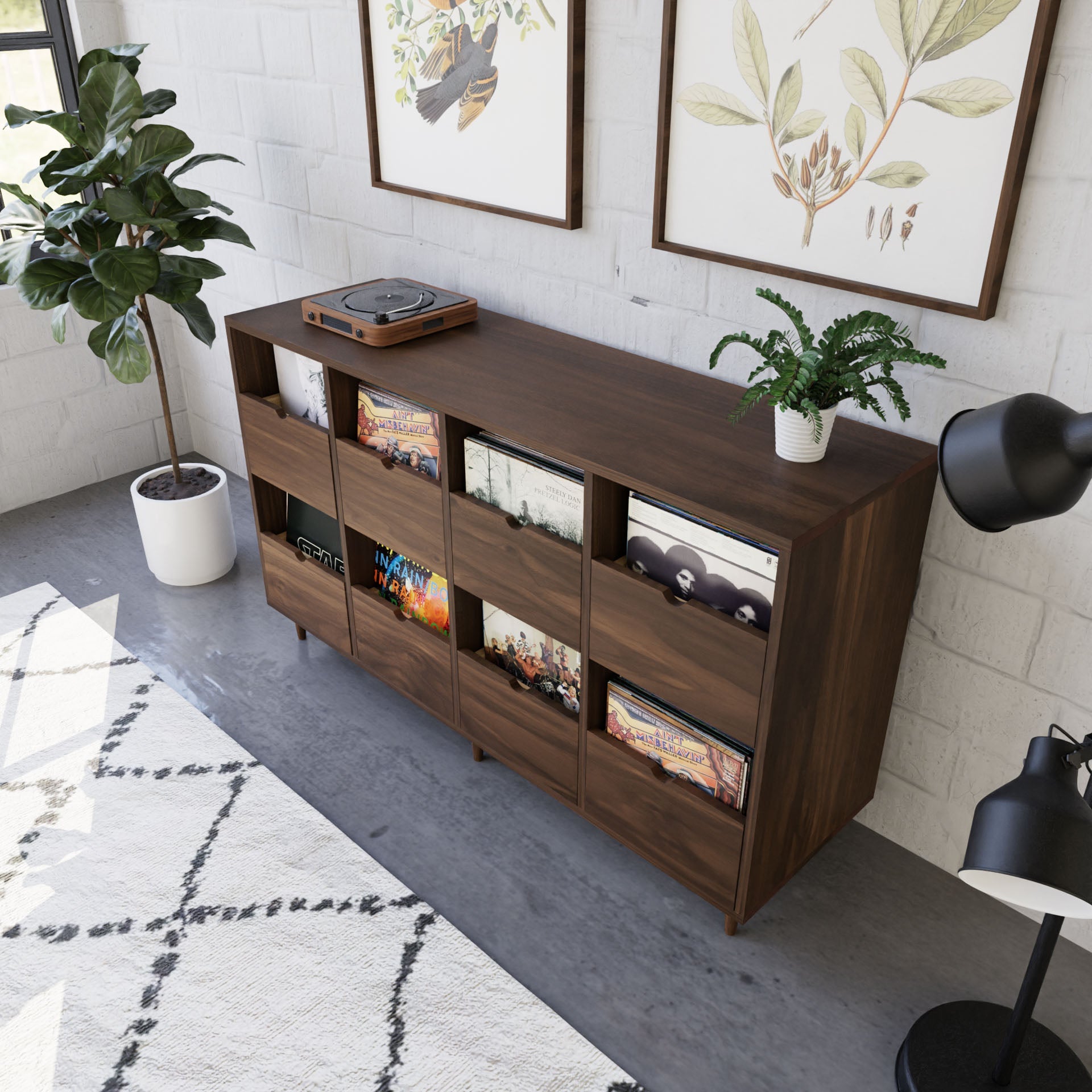 Record Credenza in Walnut - Krovel Handmade in Maine