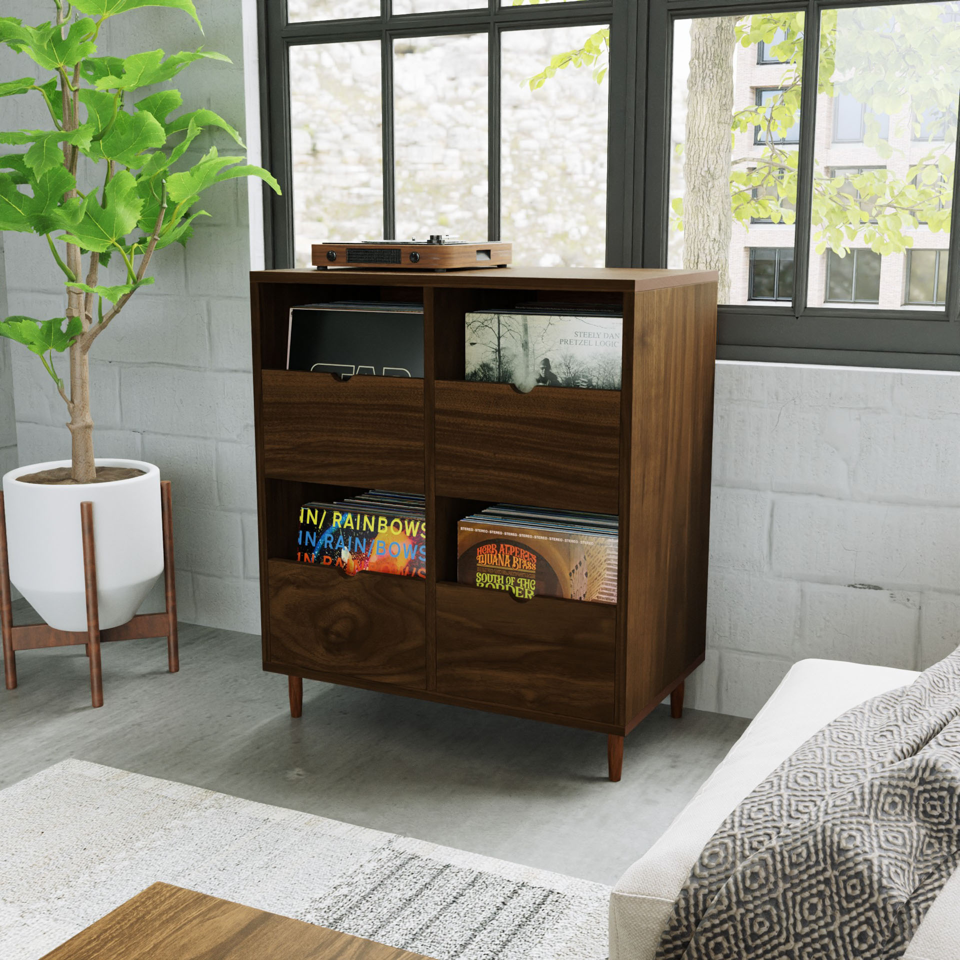 Record Credenza in Walnut - Krovel Handmade in Maine