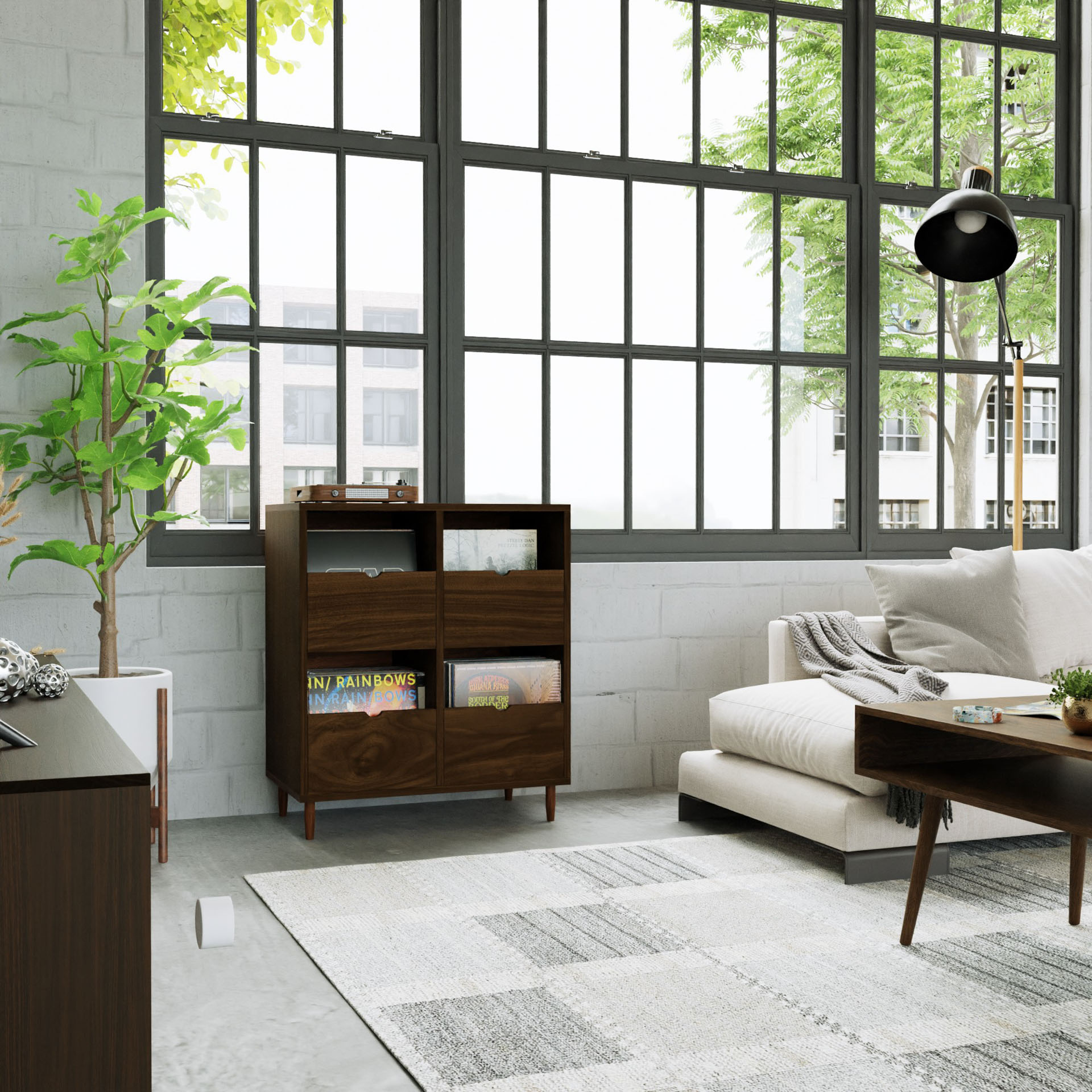 Record Credenza in Walnut - Krovel Handmade in Maine