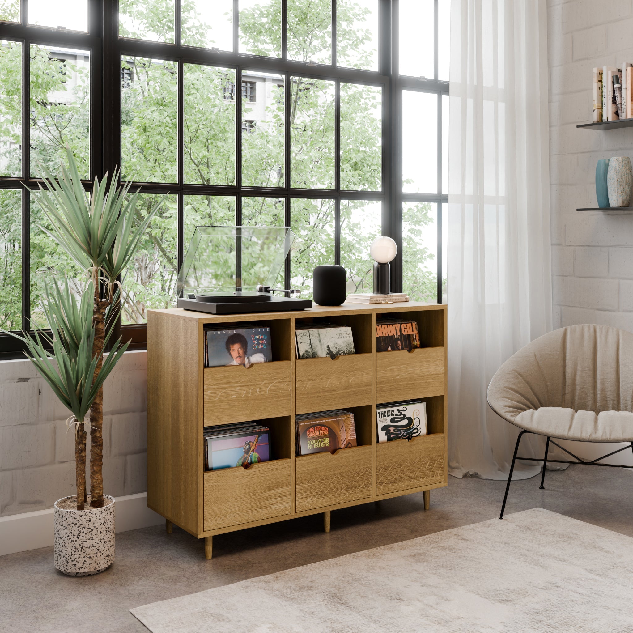 Record Credenza in White Oak - Krovel Handmade in Maine#configuration_six-drawer