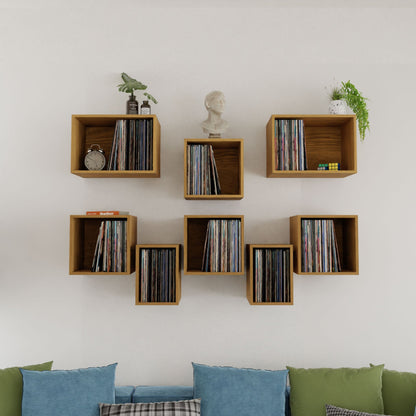 Record Storage Shelves in White Oak - krovel-dev Handmade in Maine