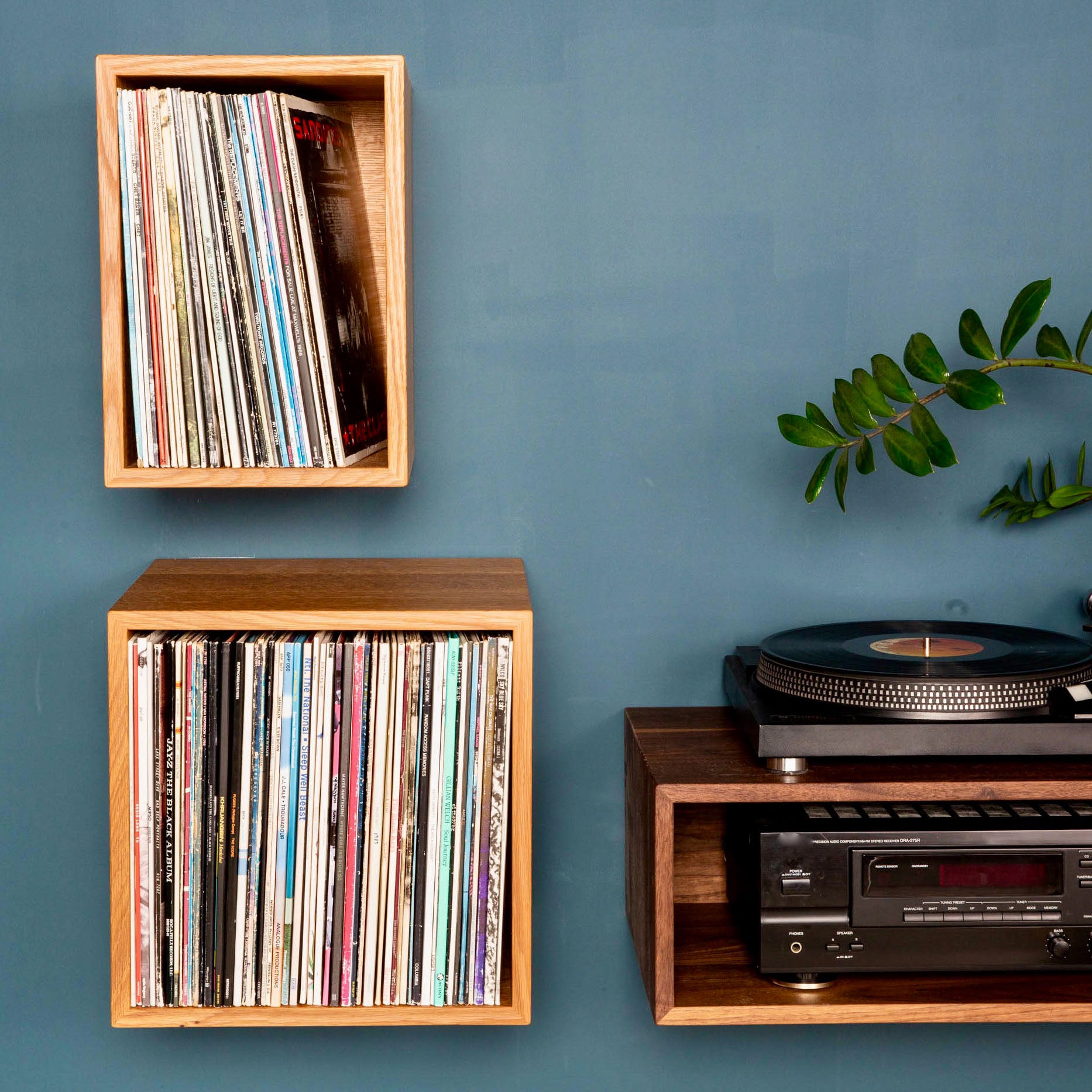 Record Storage Shelves in White Oak - krovel-dev Handmade in Maine