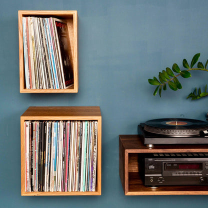 Record Storage Shelves in White Oak - krovel-dev Handmade in Maine