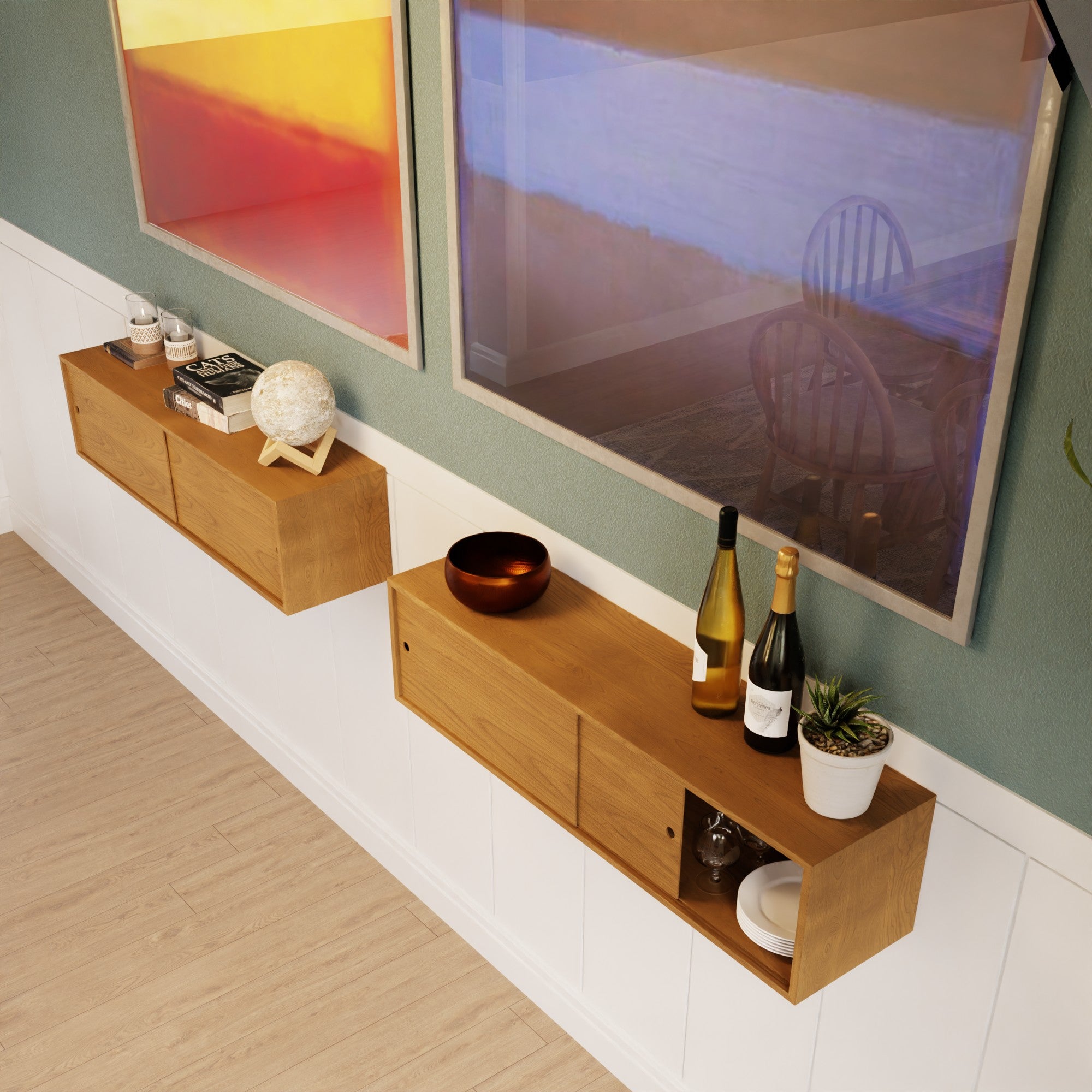 Walnut Cupboard with Shelf and Sliding Doors – Krovel Furniture Co.
