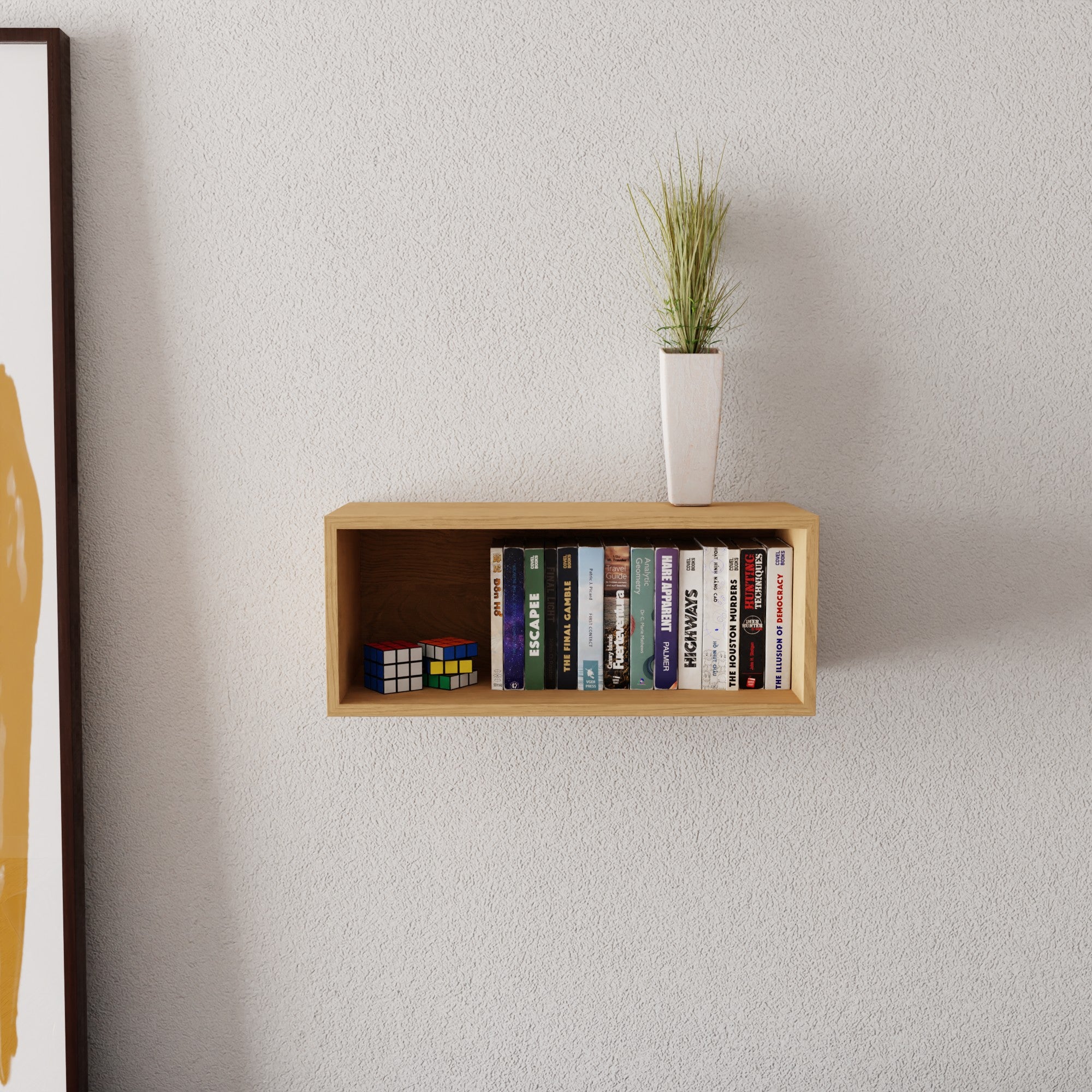 Solid Maple Floating Bookshelf - Krøvel Furniture Co. Handmade in Maine