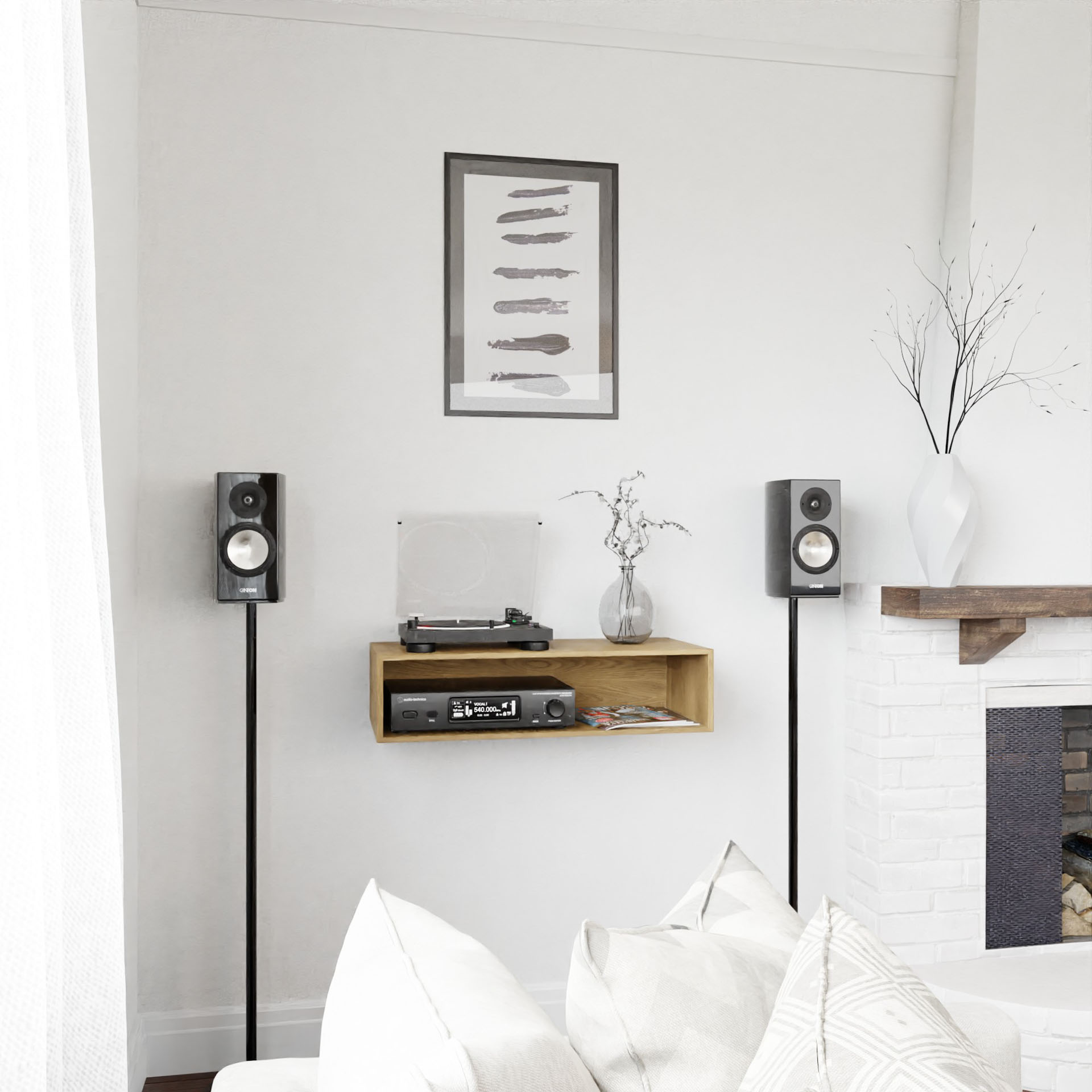 Stereo Table in White Oak - Krovel Handmade in Maine