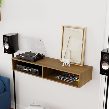 Stereo Table in White Oak - Krovel Handmade in Maine