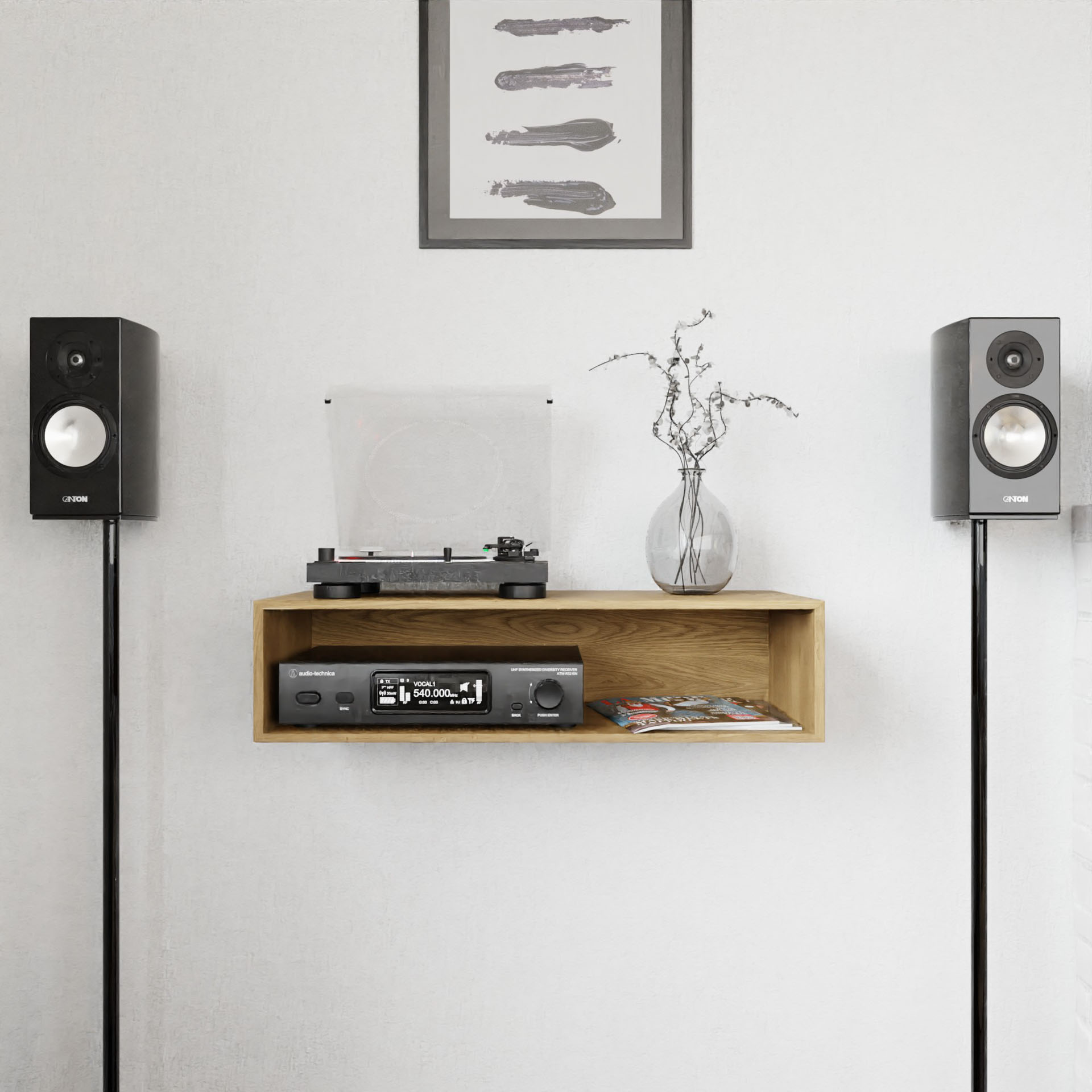 Stereo Table in White Oak - Krovel Handmade in Maine