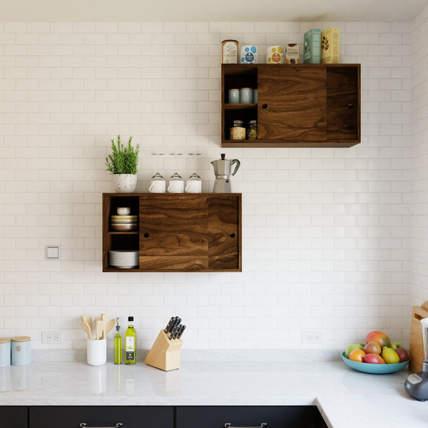 White Oak Cupboard with Shelf and Sliding Doors – Krovel Furniture Co.