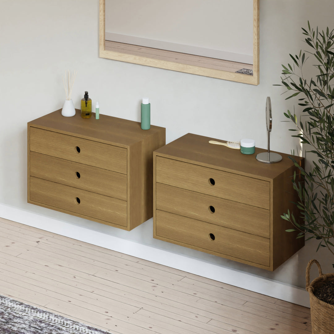 White Oak Floating Dresser - Krovel Furniture Co. Handmade in Maine