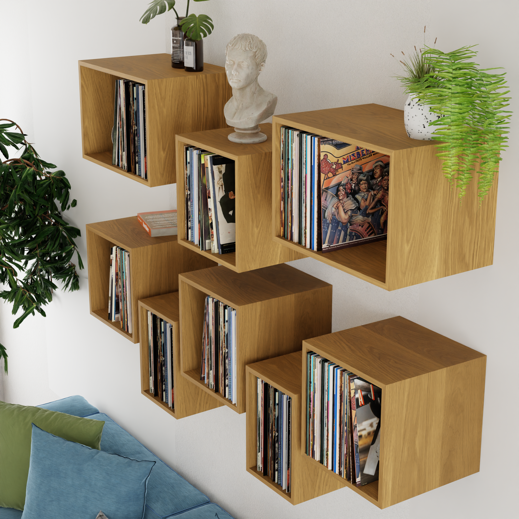 White Oak Record Storage Shelves - Krøvel Furniture Co. Handmade in Maine