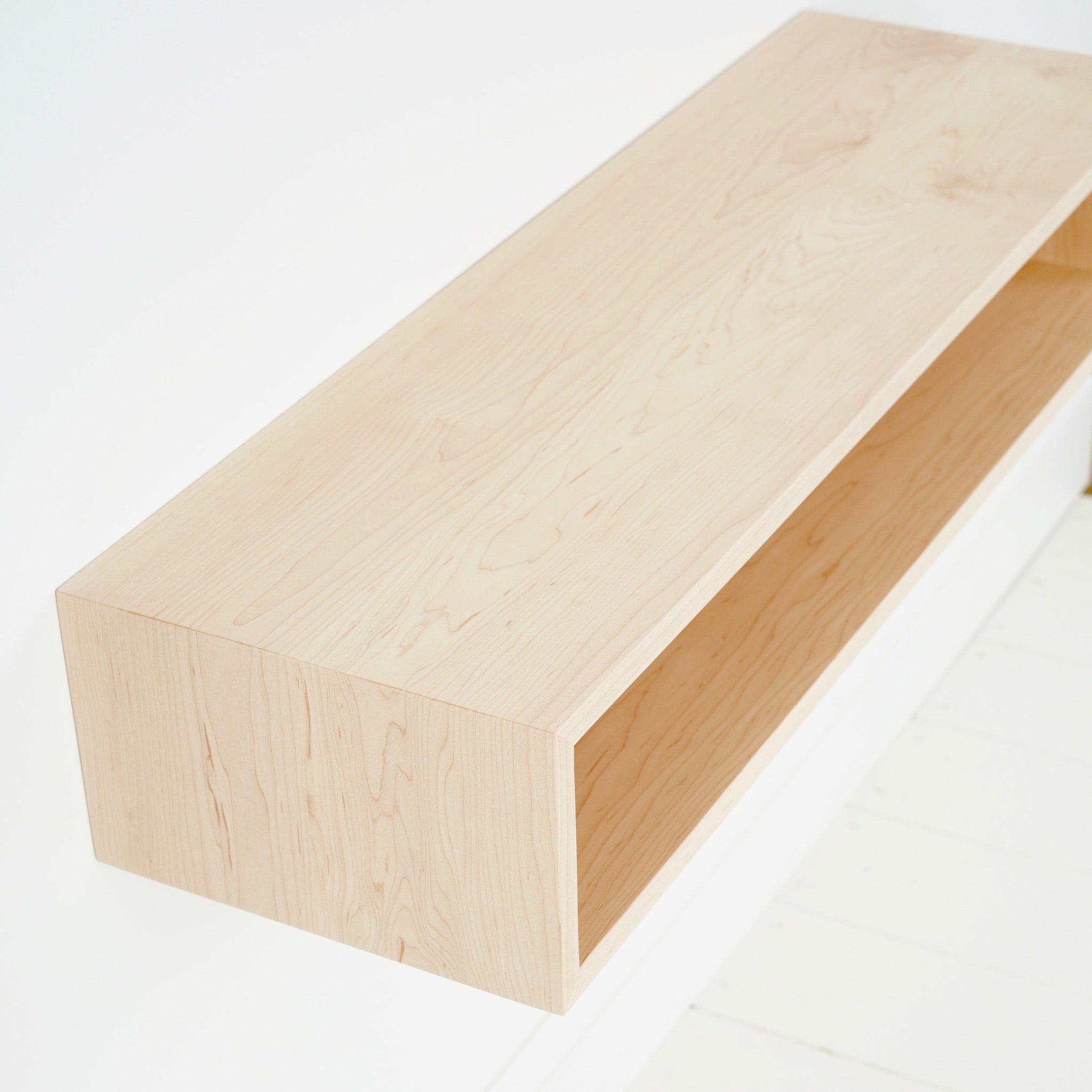 Floating Console Table in Solid Maple - Krøvel Furniture Co. Handmade in Maine