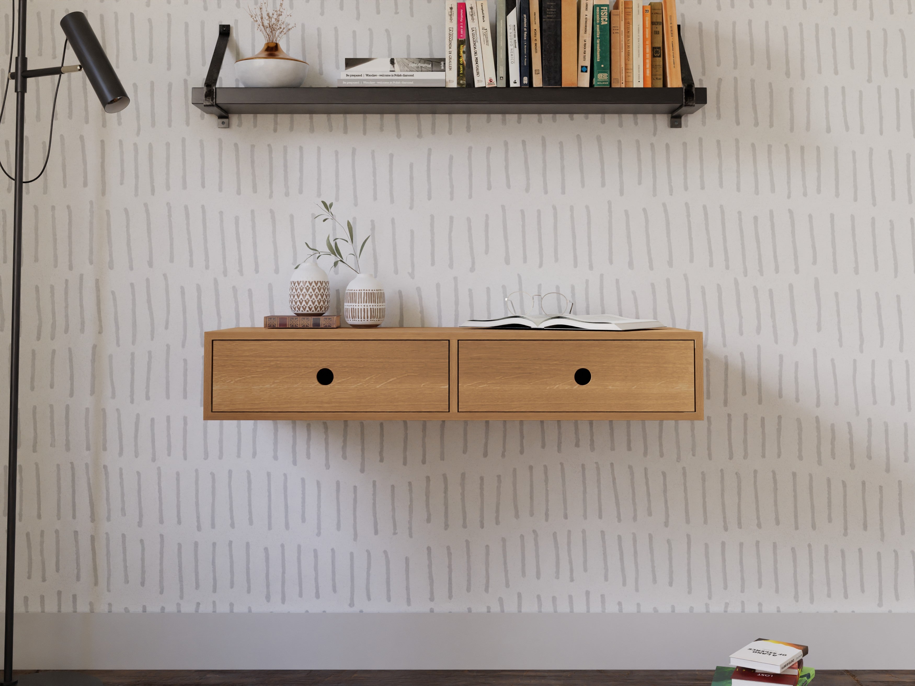 White Oak Floating Bookshelf – Krovel Furniture Co.