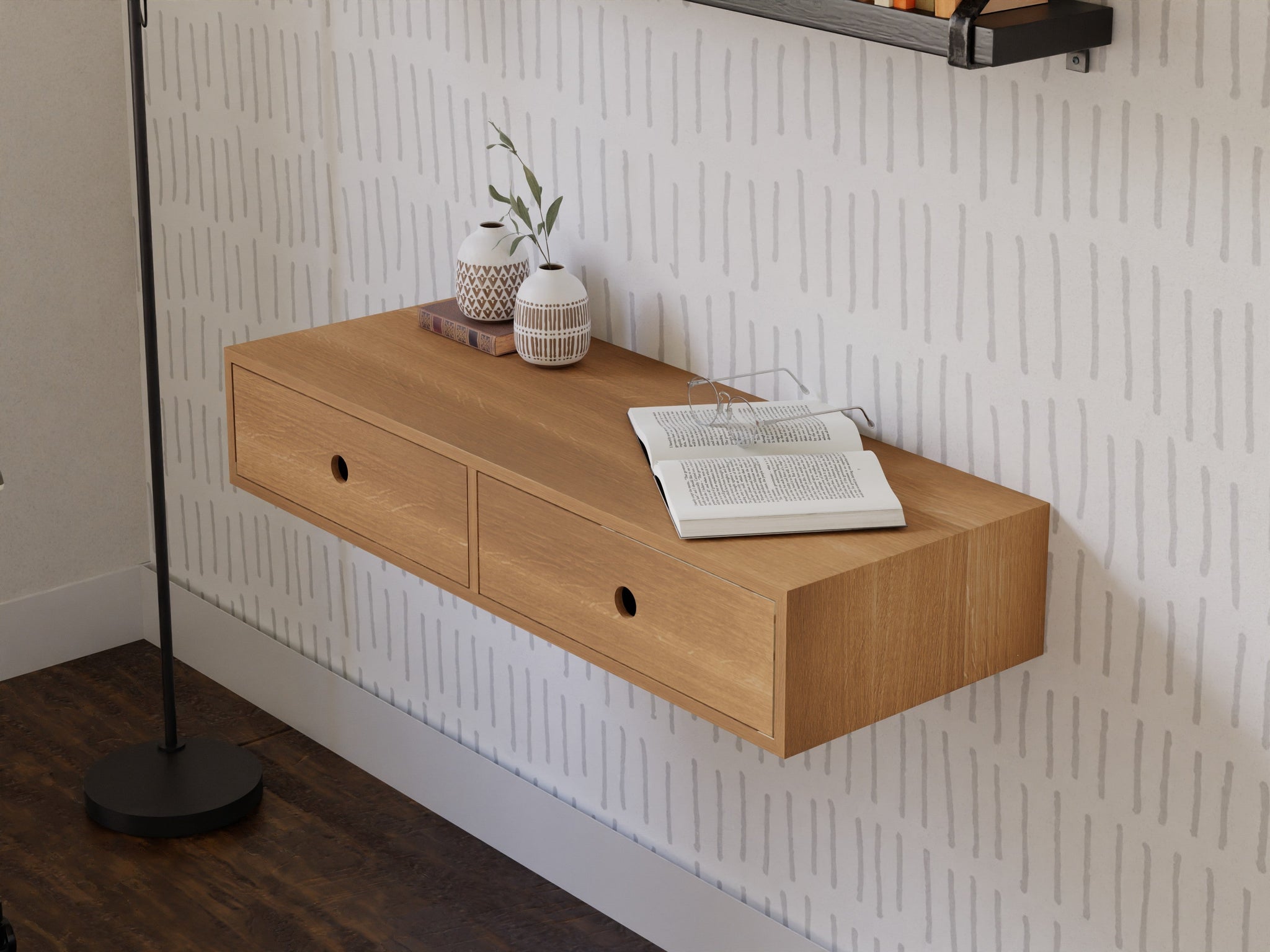 White Oak Floating Bookshelf – Krovel Furniture Co.