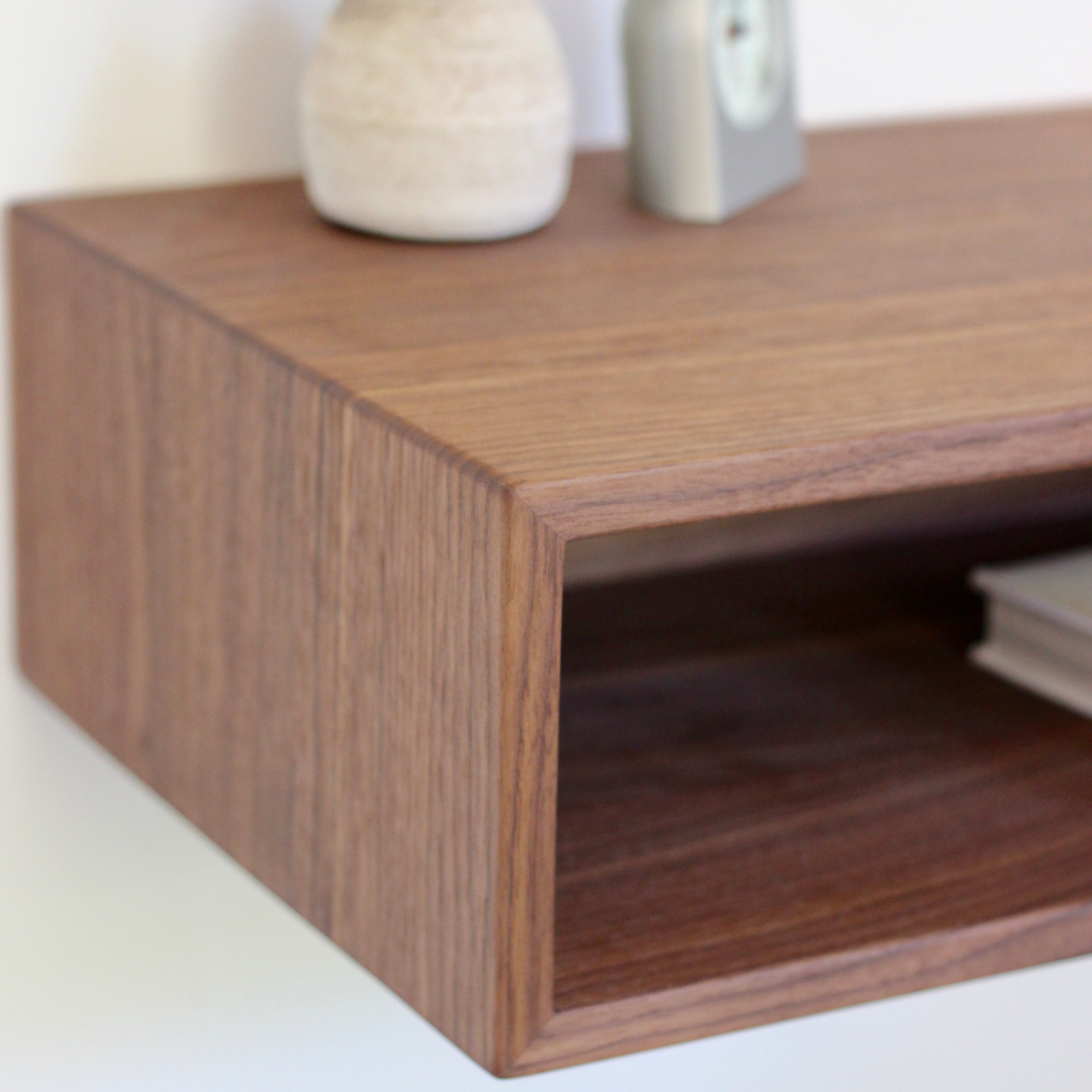 Solid Walnut Floating Bookshelf – Krovel Furniture Co.