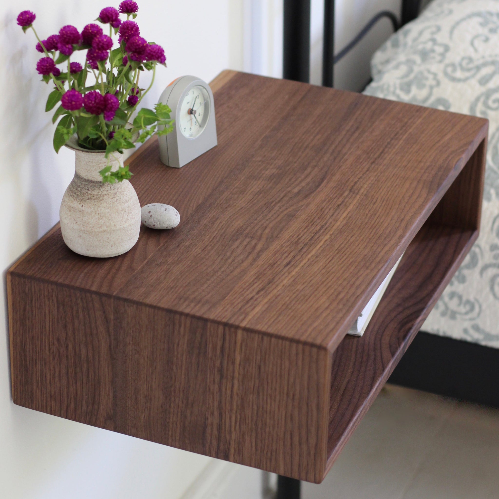 Walnut Floating Nightstand – Krovel Furniture Co.