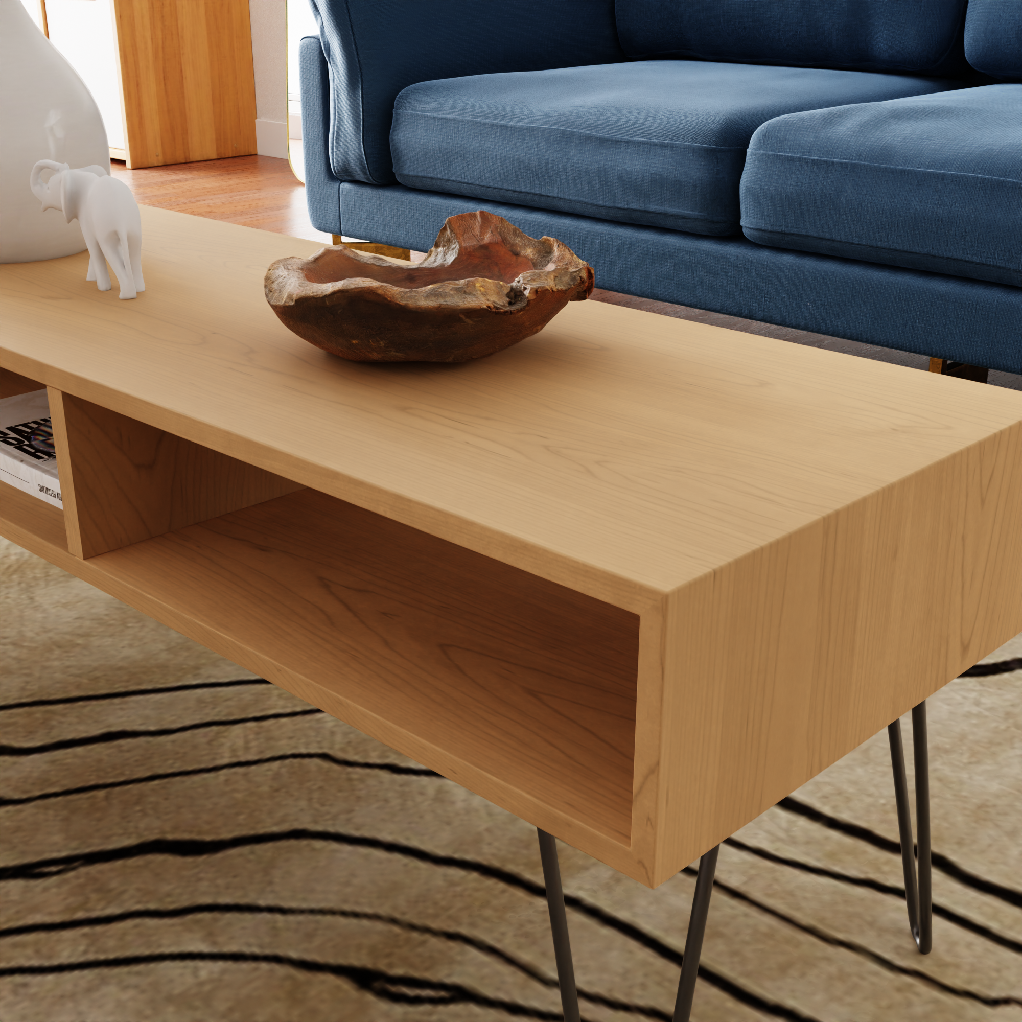 Maple Coffee Table, Mid-Century Modern Style - Krøvel Furniture Co. Handmade in Maine