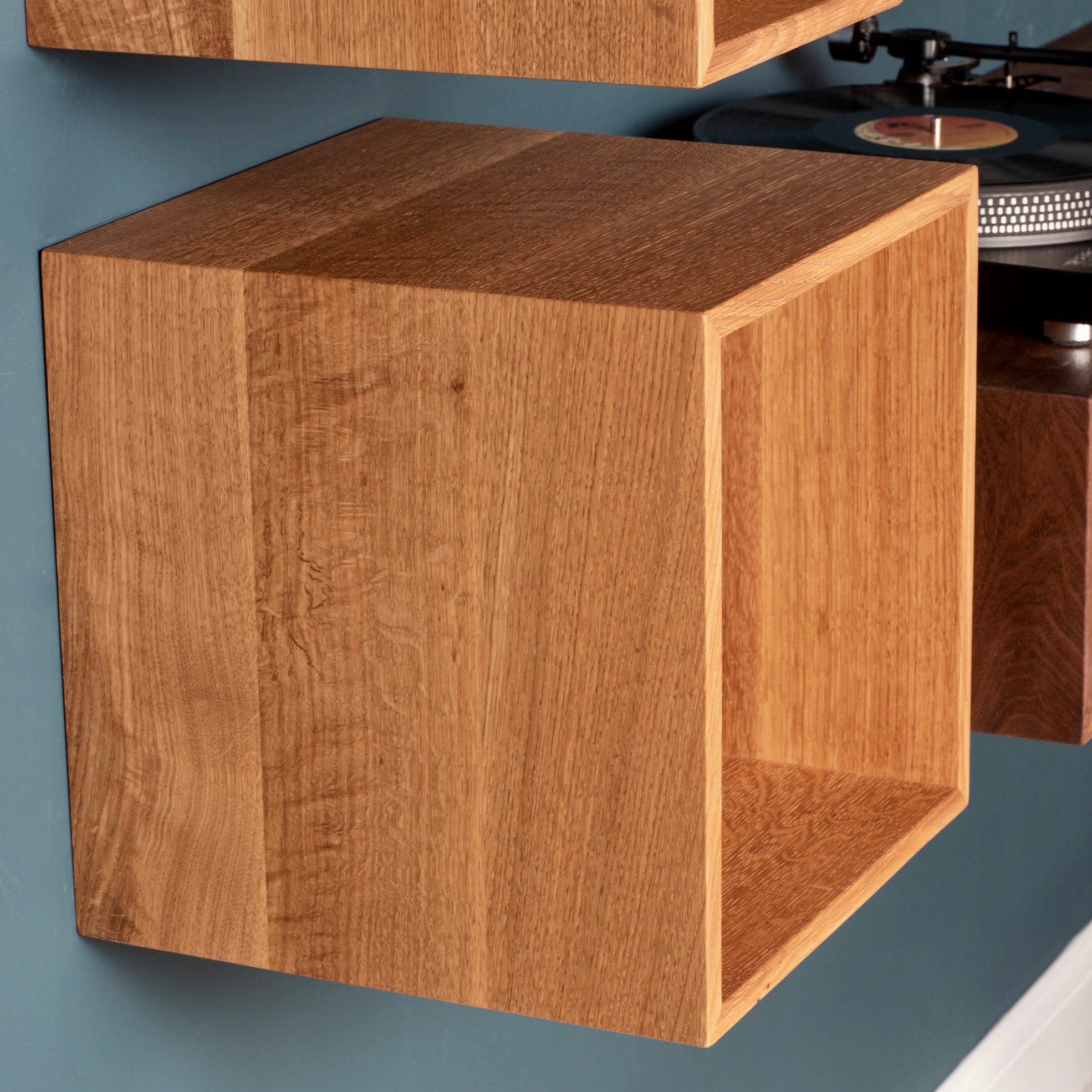 Record Storage Shelves in White Oak - Krøvel Furniture Co. Handmade in Maine